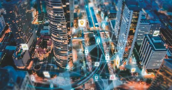 Mô hình đô thị thông minh với hệ thống giao thông, năng lượng, và quản lý dữ liệu được kết nối, thể hiện tương lai của ngành kỹ thuật hạ tầng đô thị.